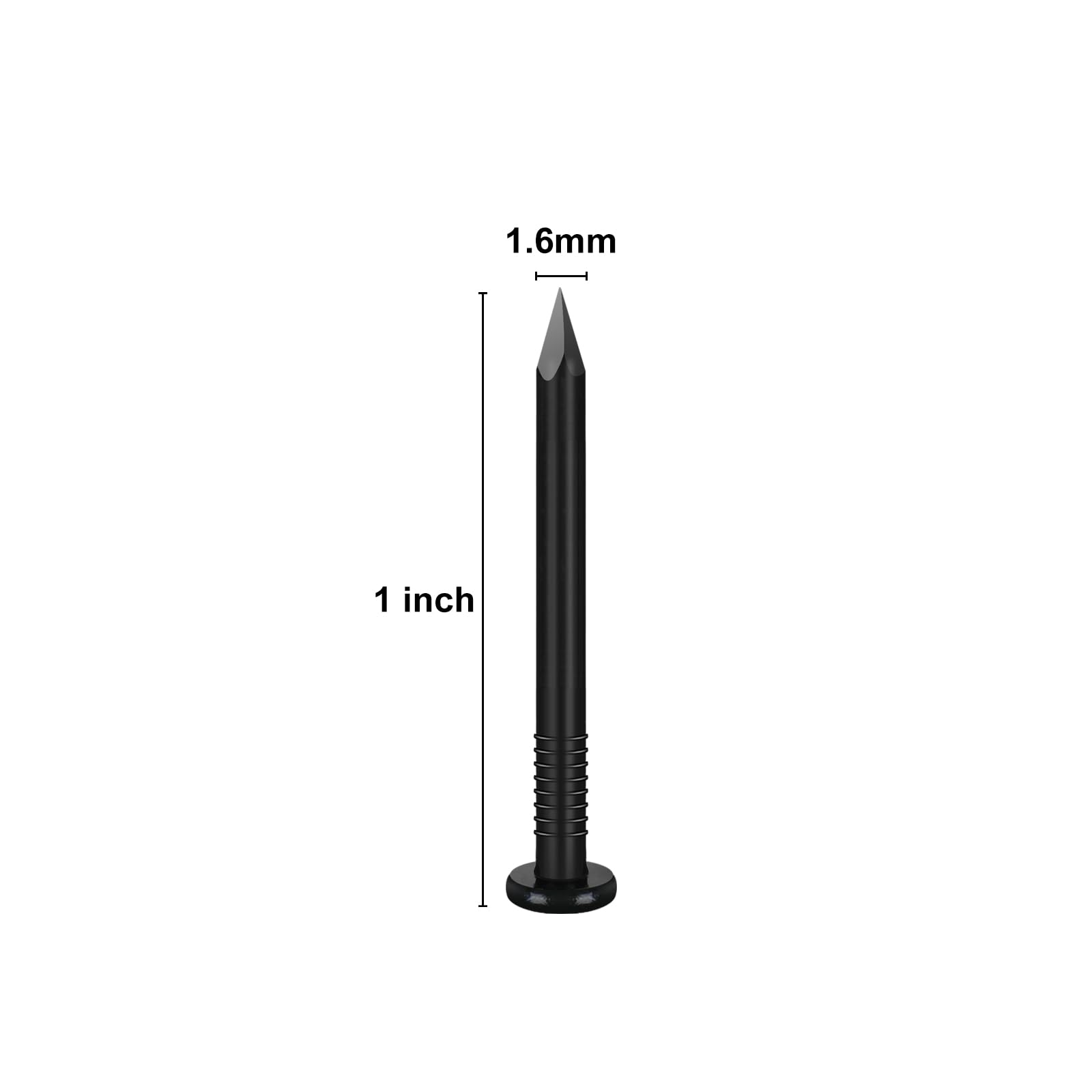 2,5 cm Hardware-Nägel, (2040 Stück) 1,4 kg schwarze Nägel, Nägel zum Aufhängen von Bildern, kleinen Nägeln, Wandnägeln, Holznägeln