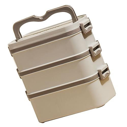 Lonchera de acero inoxidable 304 Wakects apilable con tres compartimentos 4