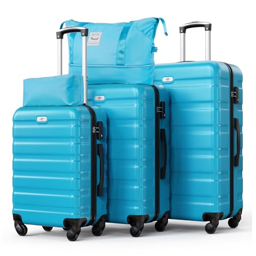 Image of Suitour Luggage Sets 5 Piece Hardshell Suitcases with Spinner Wheels TSA Lock, Lightweight ABS Carry On Suitcase Set for Travel Business