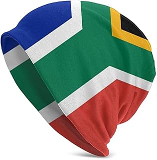 Funny Club Winter Beanie Hats for Women Men Flag of South Africa Warm Unisex Knitted Hat Double Layer Soft Comfortable Cuffed Beanie Ski Cap Multicoloured