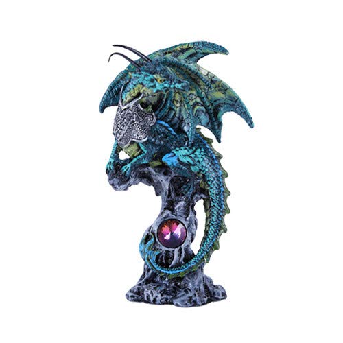 Pacific Giftware Small Winged Guardian Jade Dragon Knight with Rhinestone Rock Crystal