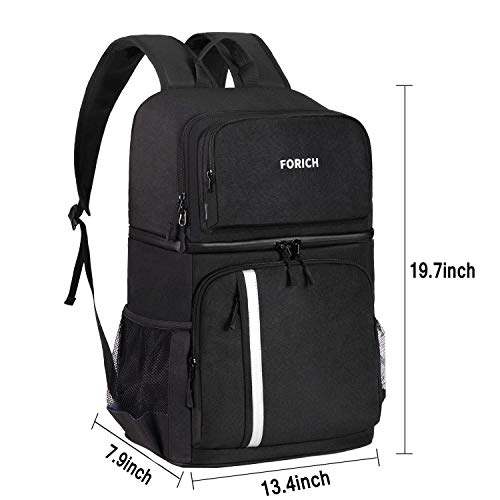Forich Insulated Cooler Backpack Double Deck Lightweight Leak Proof Backpack Cooler Bag Soft Lunch Backpack With Cooler Compartment For Men Women To Work Beach Picnics Camping Hiking (Y-Black 1) #TOP5