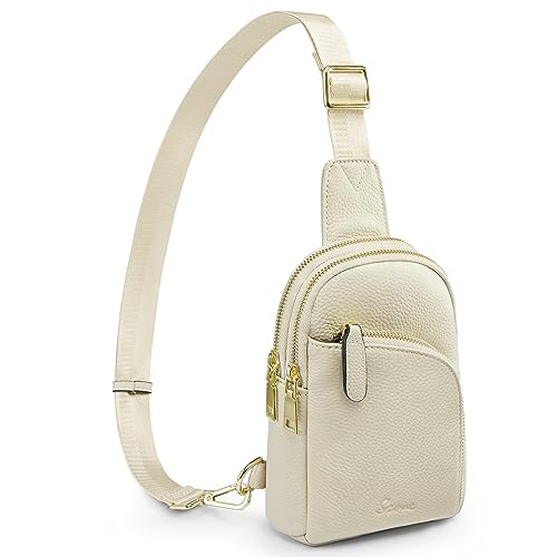 S-ZONE Small Genuine Leather Crossbody Sling Bag Women Men RFID Blocking