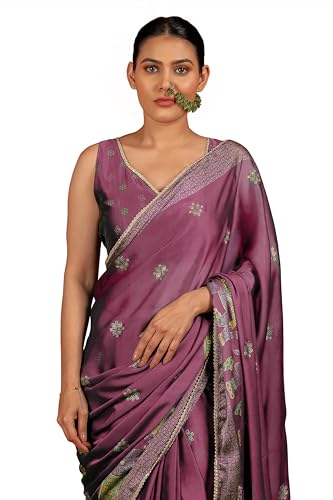 Image of MIRCHI FASHION Saree for Woman Chiffon Foil Work Floral Printed | Ethnic Sari for Function and Farewell with Unstitched Blouse Piece (Available in 15 Colors)
