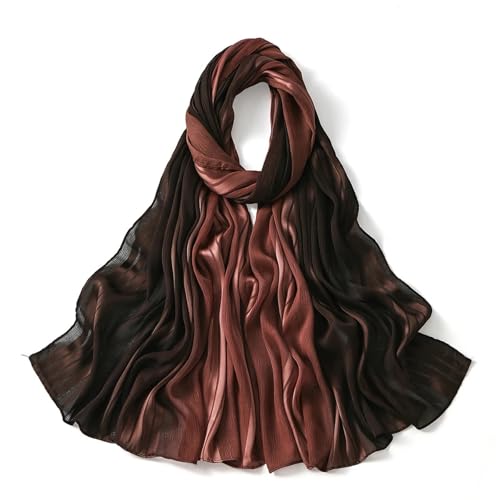 Hijab en soie froissé et dégradé : foulard idéal pour vos sorties