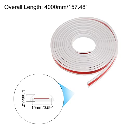 Image of uxcell U Shape Furniture Edge Banding, 4M Self Adhesive Flexible Edging Trim, 5x15mm TPE Edge Guards for Cabinets Furniture Repair Restoration, White