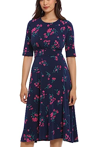 Image of London Times Women's Dresses Inset Waist Midi Dress Career Office Occasion Guest of