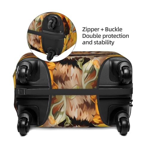 Sunflower Cat Travel Luggage Cover for Suitcase Anti-Scratch Fashion Suitcase Protector Washable Elastic Baggage Covers Fits 29-32 Inch Luggage for Travel Beach Holiday4