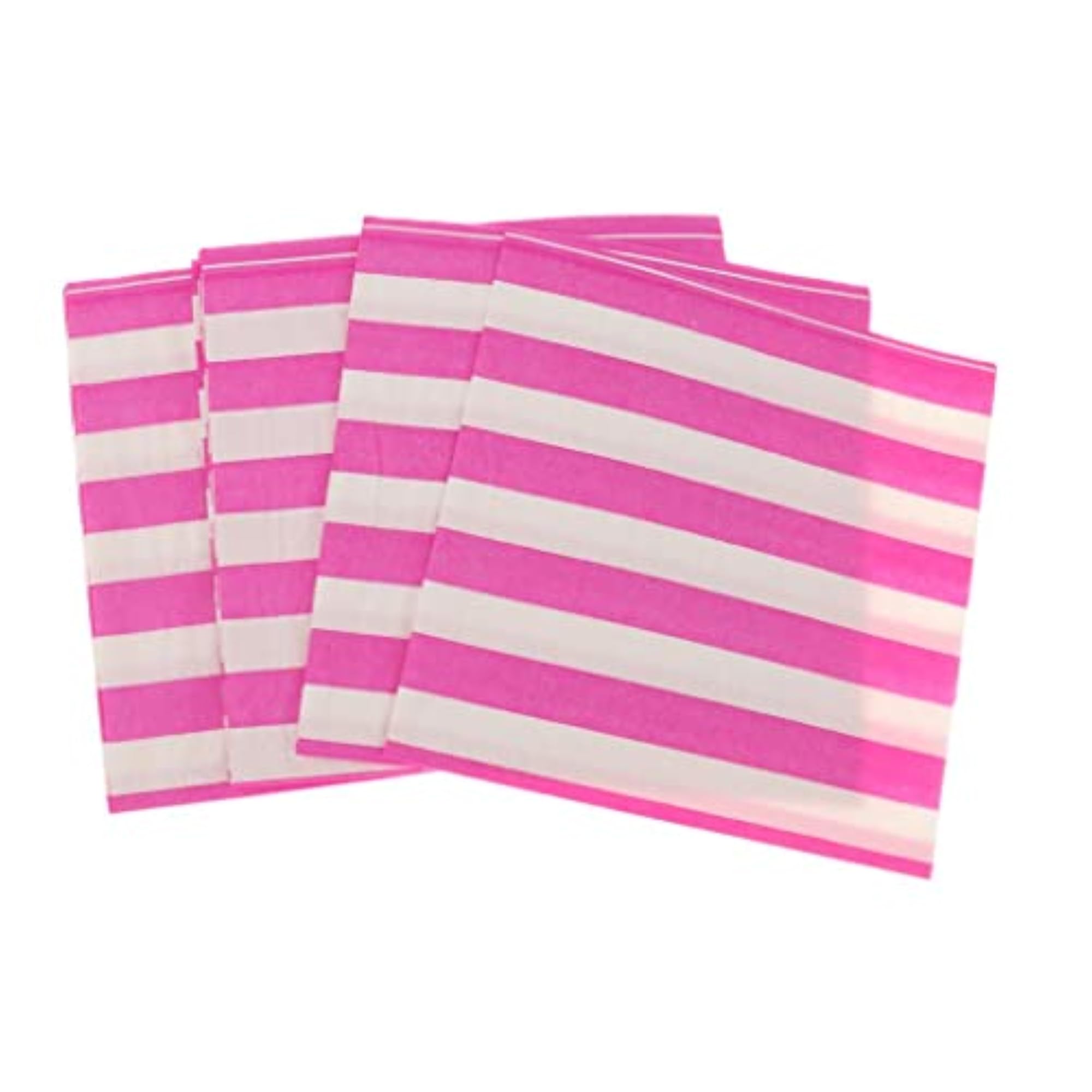 20x Pink Stripe Wedding Luncheon Napkins Set