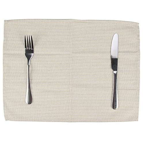 Serviettes de table à rayures en coton lin beige pour créer des souvenirs - 7
