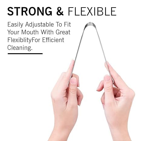 QimacPlus Surgical Grade Stainless Steel Tongue Cleaner: For Kids and Adults, Promoting Daily Oral Hygiene, Fresh Breath, and Overall Health Set of 6 3