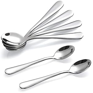 Hiware 6-Piece Demitasse Espresso Spoons, 4 Inches Stainless Steel Mini Coffee Spoons