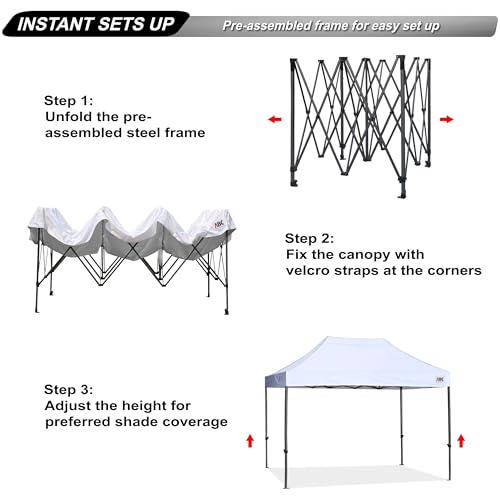 Image of ABCCANOPY Patio Pop Up Canopy Tent 8x12 Commercial-Series (White)