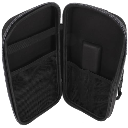 Yardwe Microphone Carrying Case Portable Hard Bag for Dual Mic Storage Convenient Zipper Design with Mesh Pocket for Accessories Travel for Musicians