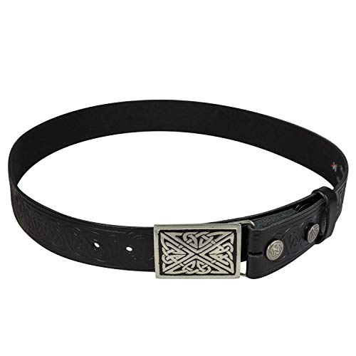 Ceinture en cuir Celtic Thistle solide anti-déformation à boucle amovible