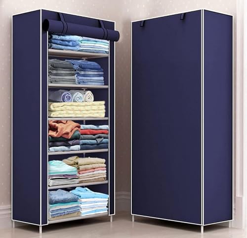 Image of Collapsible Wardrobe 6 Shelves Storage Clothes Storage Rack Quick Wardrobe /Cabinet /Multipurpose Storage Rack, Foldable, Collapsible Fabric Organizer for Home Office