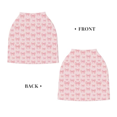 Image of Pink Bow Baby Stuff Car Seat Cover for Baby,Mom Nursing Breastfeeding Covers,Multi-Use Car Seat Canopy Carrier Cover,Stroller Cover Newborn Shower Gift for Boys Girls