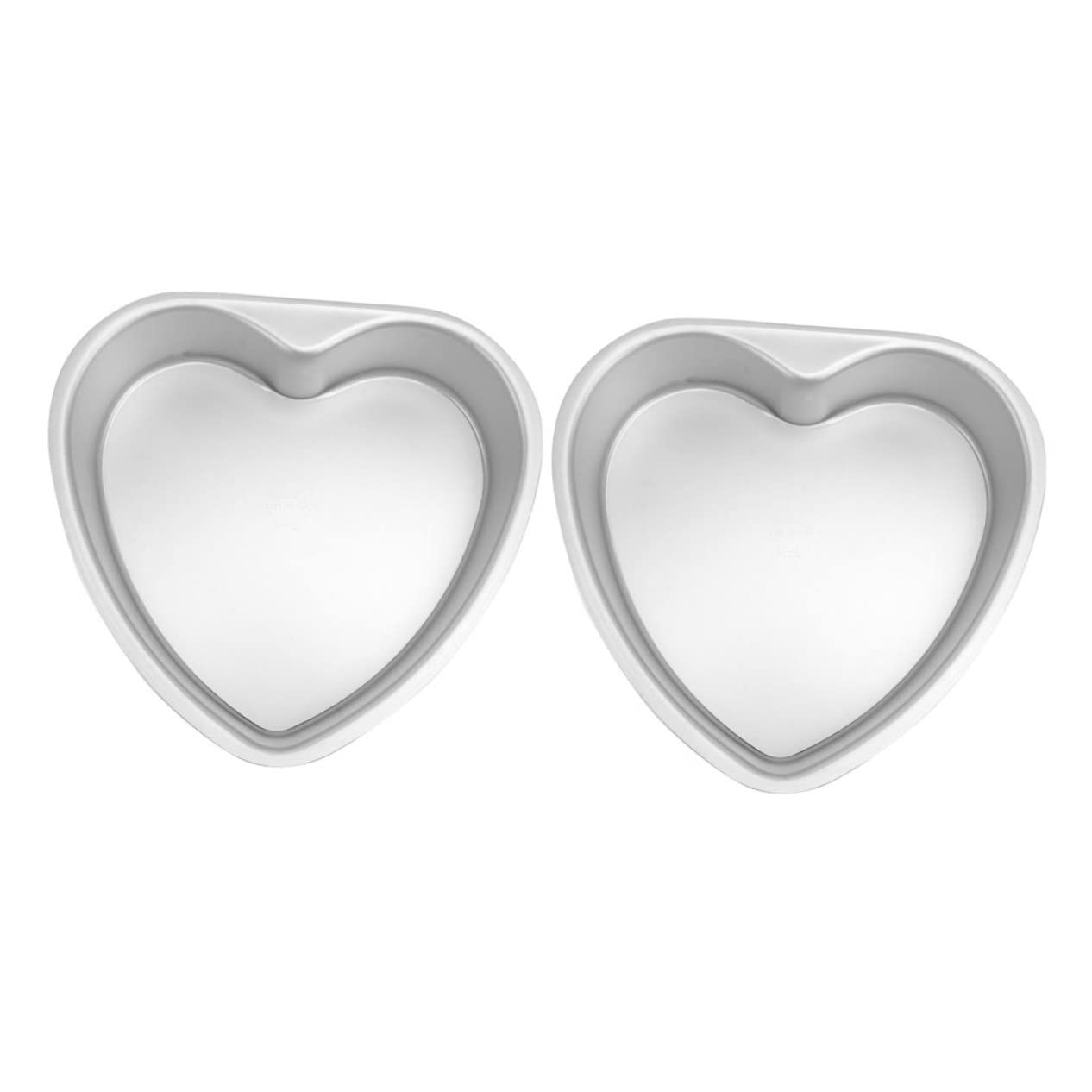 Ciieeo Moules à Gâteau de Cœur Lot de 2 en Alliage D'aluminium Antiadhésifs sans Bavures Argentés pour Pâtisserie et Loisirs Créatifs
