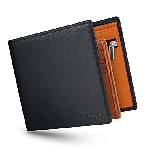 Vemingo Cartera para Hombre con Clip,Monedero con RFID Bloqueo para Tarjetas de Crédito Portamonedas Ligeros para Hombre/Adolescente (Xb-045 Negro y Marrón)