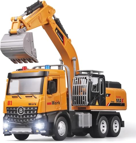 Image of Magicwand 1:24 Scale Die-Cast Excavator Crane【Box Packed】【Mustard】 with Openable Doors Working Lights & Shockers【Pack of 1】