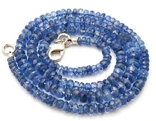 LKBEADS 1 sznur naturalny 40,6 cm naturalny kamień szlachetny cyjanit fasetowane koraliki okrągłe pełne pasmo drobne koraliki Qulaity naszyjnik 3,5 do 5,5 mm