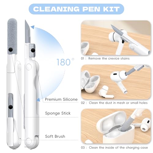 Image of Airpods Pro 2nd /1st Generation Case Cover, Compatible with Airpods Pro Case 2nd Gen USB C Charging Port, Clear Soft Transparent Military Grade Shockproof Case, Clear Blue