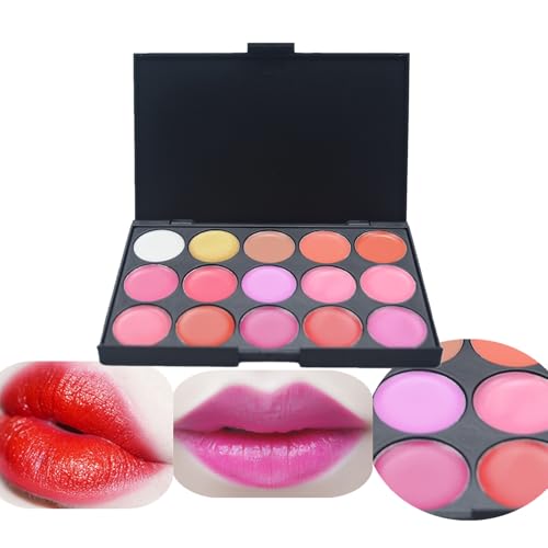 Pure Vie® 15 Colores Brillo de Labios Paleta de Maquillaje Cosmética - Perfecto para Sso Profesional y Diario
