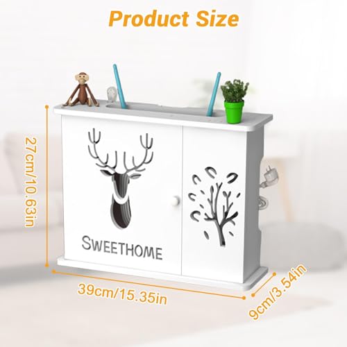 Router Aufbewahrungsbox Wand,WLAN-Router Regal Wandmontage Aufbewahrungsregal Verstecken Wandbehänge TV Kabel Verstecken Box WiFi-Aufbewahrungsbox Rack,Wand Aufbewahrung für Zuhause (Einfache Tür)