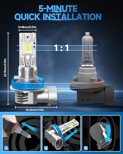 Bombillas LED para luces antiniebla Toyota Tacoma H11 6000K miniatura 4