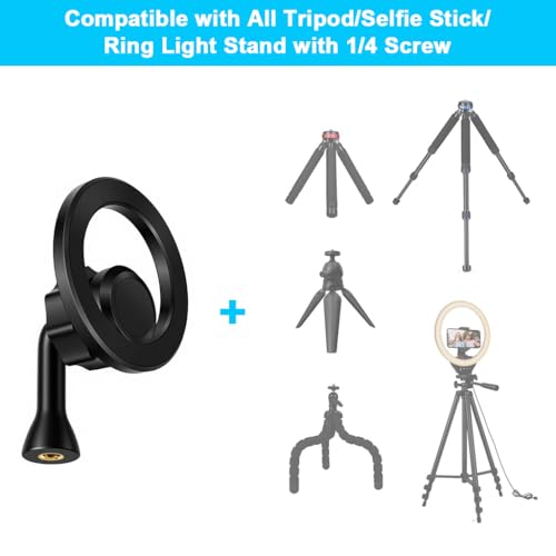 Image of ZORBES Magnetic Phone Holder, Universal 1 /4'' Thread, 360 Rotatable, Compatible with Tripods, Stands, and Camera Accessories
