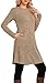 NARRAME Winter-Pullover-Kleider für Damen, Midi-Langarm, kausale Knöpfe, seitliches Tunika-Kleid mit Taschen, mittlerer Kaffee