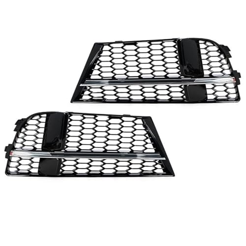 Rejilla delantera de panal para A3 8V 2017-2019 negra brillante cubierta antiniebla parachoques