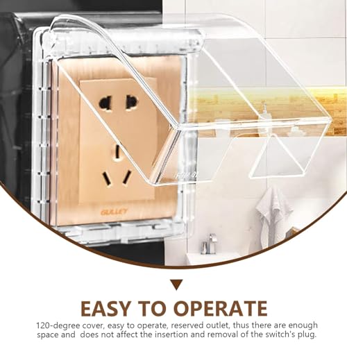 XoeLLe Außensteckdosen Wandschalter, 2 Stück Schalter Abdeckungen Stecker Box Steckdose Regenschutz Selbstklebende Außensteckdosen 86 Typ Steckdosenabdeckung Abdeckung Spritzschutz 12x10,5x4,2cm,Weiß