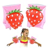 Pastoralist Swimming Armband for Kid Inflatable Swimming Arm Band Cute Float Armband Swim Training Aid Aged 3-6 1Pair Strawberry Inflatable Swimming Armbands