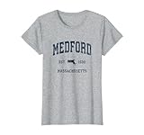 Medford Massachusetts MA Vintage Athletic Navy Sports Design T-Shirt