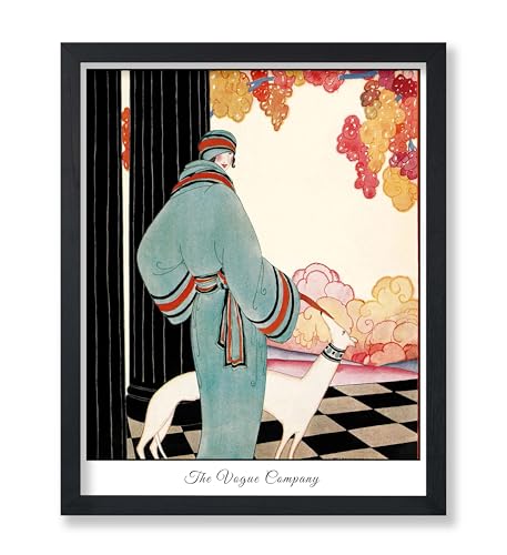 Poster Master Magazine Cover Poster - Woman and Dog Print - Fashion Art - Illustration Art - Gift for Him, Her & Fashionista - Art Deco Wall Decor for Living Room or Bedroom - 8x10 UNFRAMED Wall Art