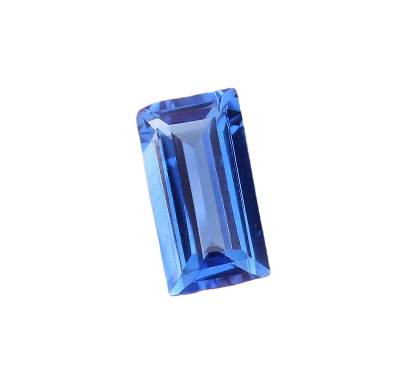 Saphir bleu bleuet de qualité supérieure taillé en émeraude pour haute joaillerie