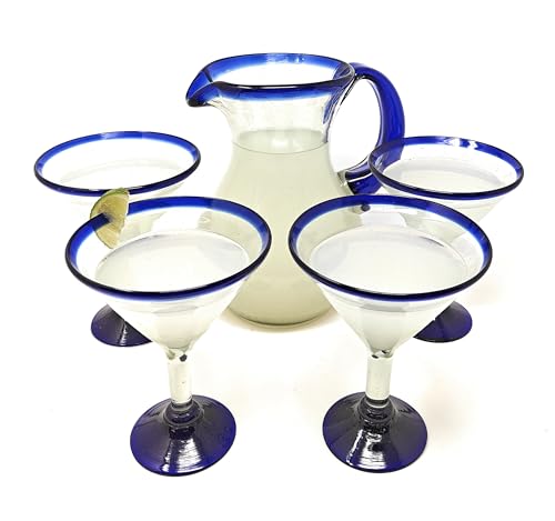 Dos Sueños Mexican Hand Blown Glass Drinkware Set - 4