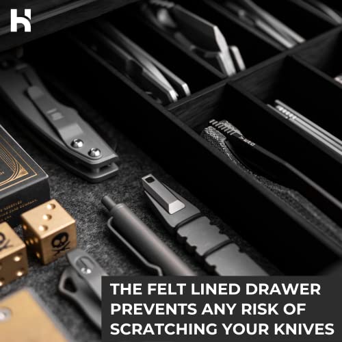 Pocket Knife Display Case – Pocket Knife Case – Knife Cases For Collections – Two-Tier Knife Holder And Knife Display Stand – Pocket Knife Storage Knife Collection Storage Box – The Armory – Black #TOP3