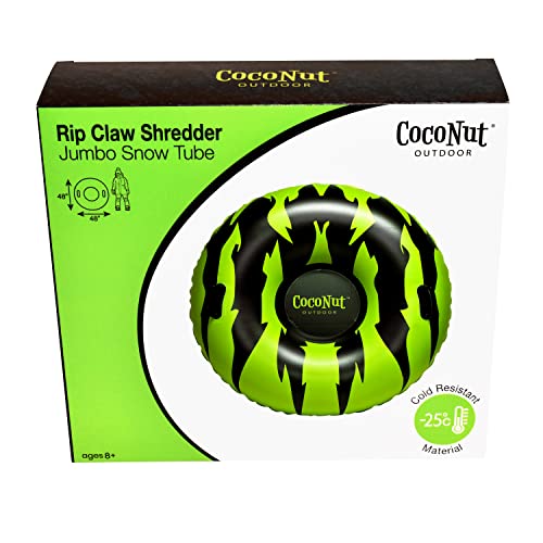 CocoNut Outdoor- 48” Rip Claw Shredder Inflatable Snow Ring- Heavy Duty Snow Sled with Sturdy Handles for Kids, Teens and Adults-Cold Resistant Toboggan -Lightweight Tube for Boys and Girls