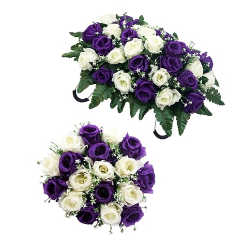 Rosas de cementerio de seda para exhibicion floral conmemorativa exterior 2
