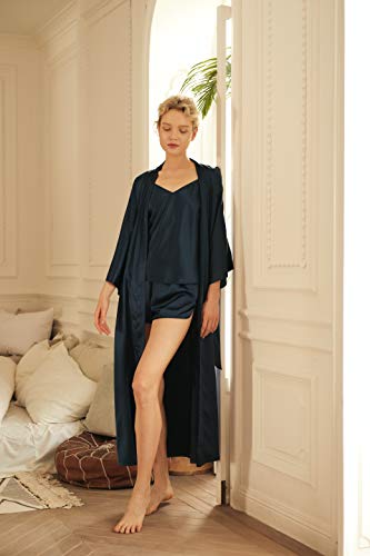 Sioro Women's Long Silk Robes Lightweight Long Satin Robes Full Length Sleepwear Dressing Gown One Size #TOP4
