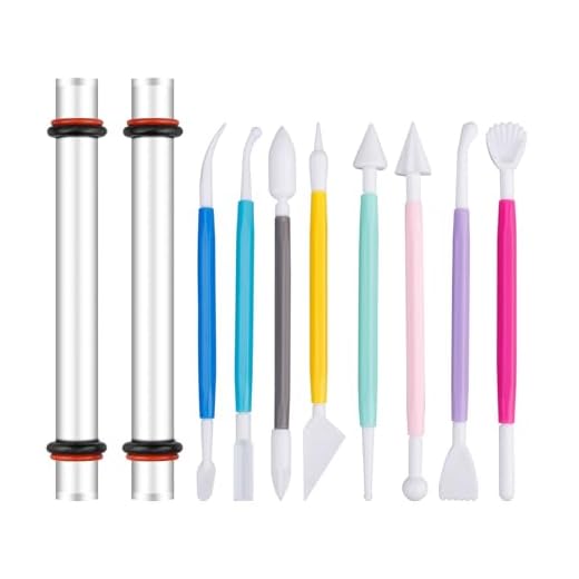 18uds Kit de Herramientas para Arcilla Polimérica, Rodillo Acrílico con Anillos de Espesor y Herramientas para Esculpir Arcilla de Doble Cabezal para Proyectos de Arcilla Arte y Manualidades