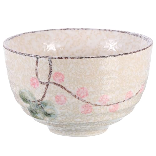 Sourcing Map Matcha Bowl - Japanese Chawan Matcha Tea Ceremony, Handcrafted Green Tea Cup, Ceramic, Beige