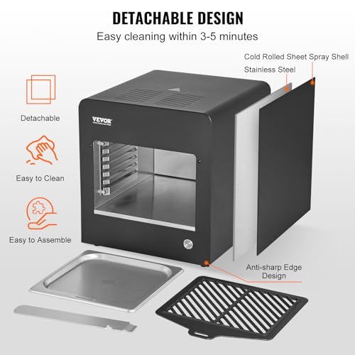 Image of VEVOR Infrared Grill, 1800W Smokeless Infrared Electric Steak Broiler, 1450F Stainless Steel Steak Cooker with 6-Tier Adjustable Rack, Electric Steak Grill for BBQ, Toast, Grill, Indoor