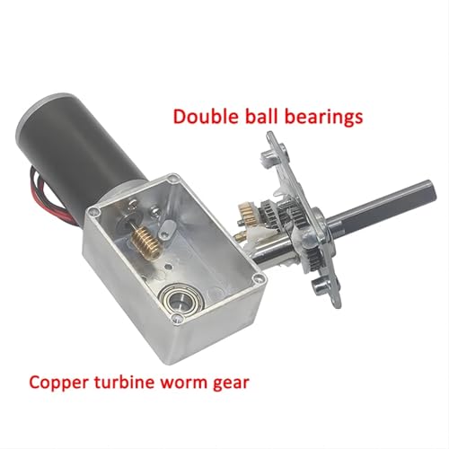 Moteur vis sans fin autobloquant DC 12V arbre D 51mm puissant - 3