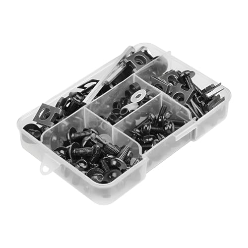 AICEL 177 Pcs Motorcycle Fairing Bolt Kit, Colorful Fasteners Bolts Nut Clips Set, M5 M6 Aluminum