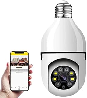 Light Bulb Camera WiFi Outdoor,360 Camera, Full HD 1080P Light Bulb Camera, Night Vision Motion Detection Wireless Camera Home Camera, Dome Surveillance Cameras, Home Baby, Pet Monitor (1PCS)