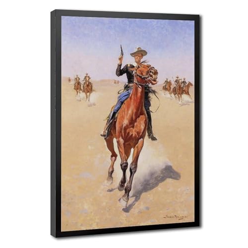 Impression sur toile The Trooper de Frederic Remington cadre mural suspendu salon