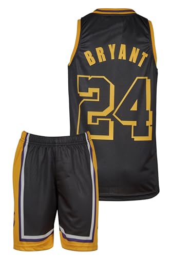 Amdrabola Lakers Basketball Kinder Trikot Bausatz, Schwarz, Komm mit Shorts...